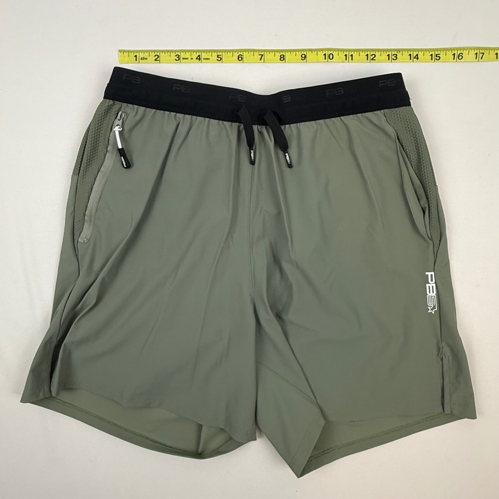 PB5Star Mens Olive Green 2-in-1 Athletic Training Shorts Size Large Pickleball - Picture 6 of 9
